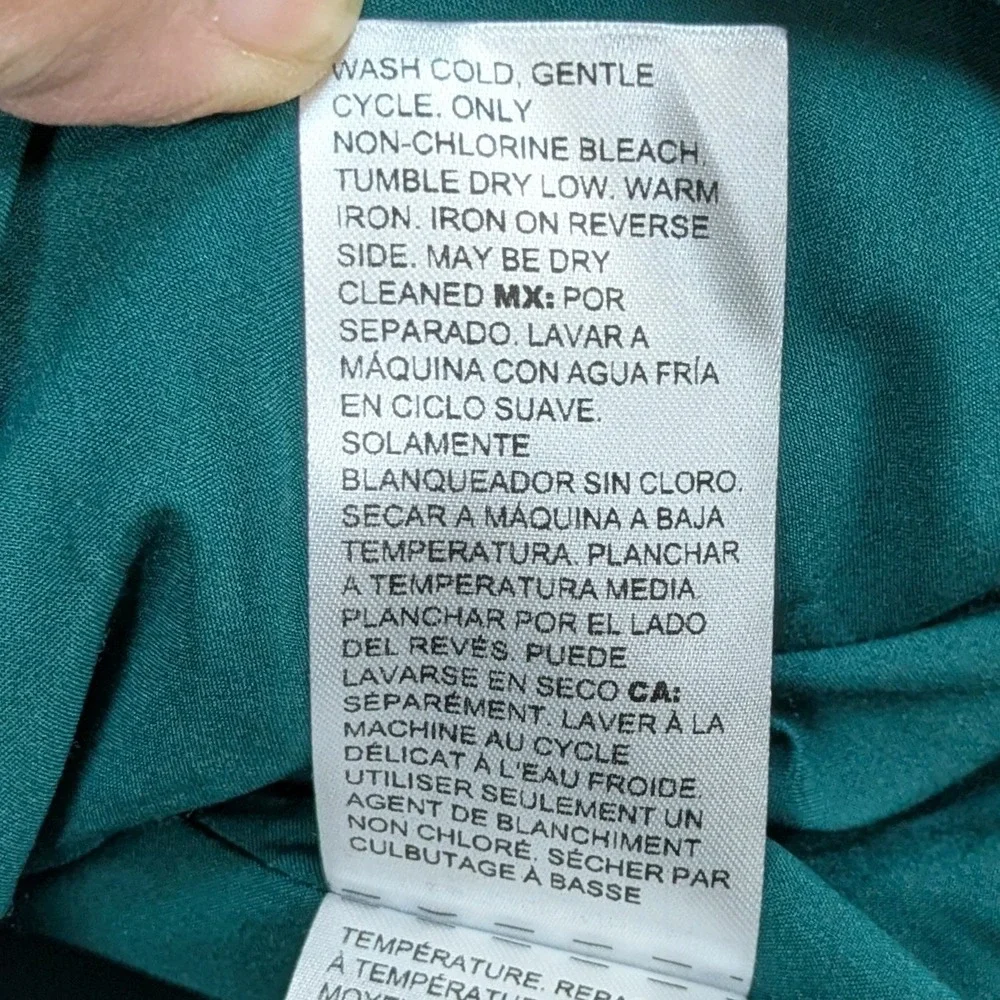 Chicos Faux Leather Shirt Jacket Teal Green Button Front‎ Shacket Size Large
